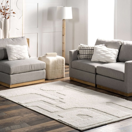 Nuloom AvionTextured Geometric Wool Area Rug 4ft x 6ft VEOC02A-406